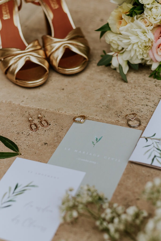 Flat lay de mariage