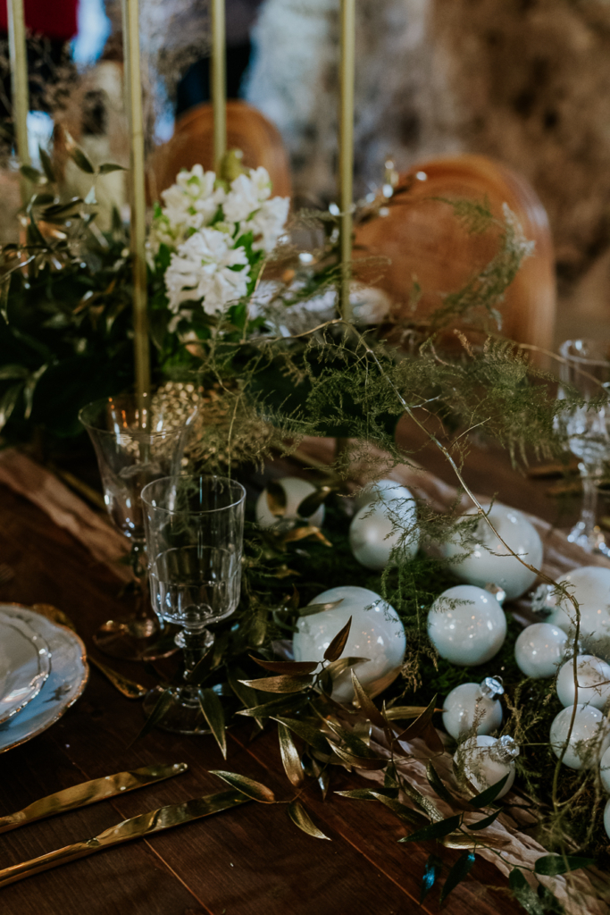 Mariage à Noël, décoration table
