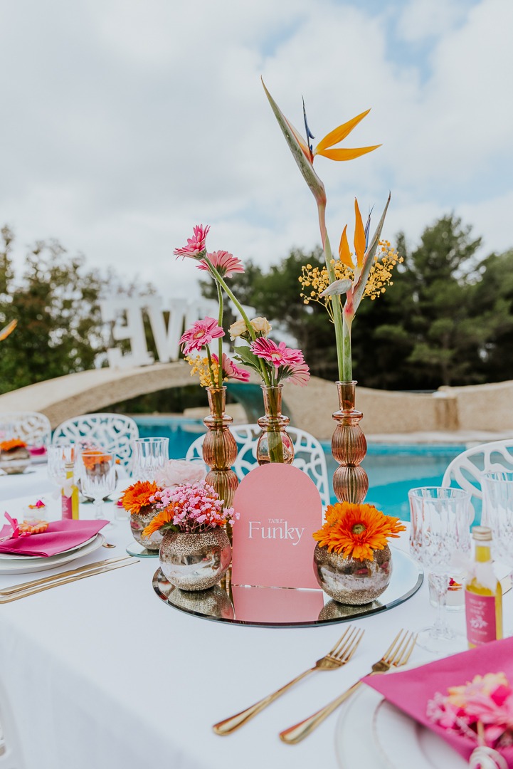 Décoration table lors d'un mariage