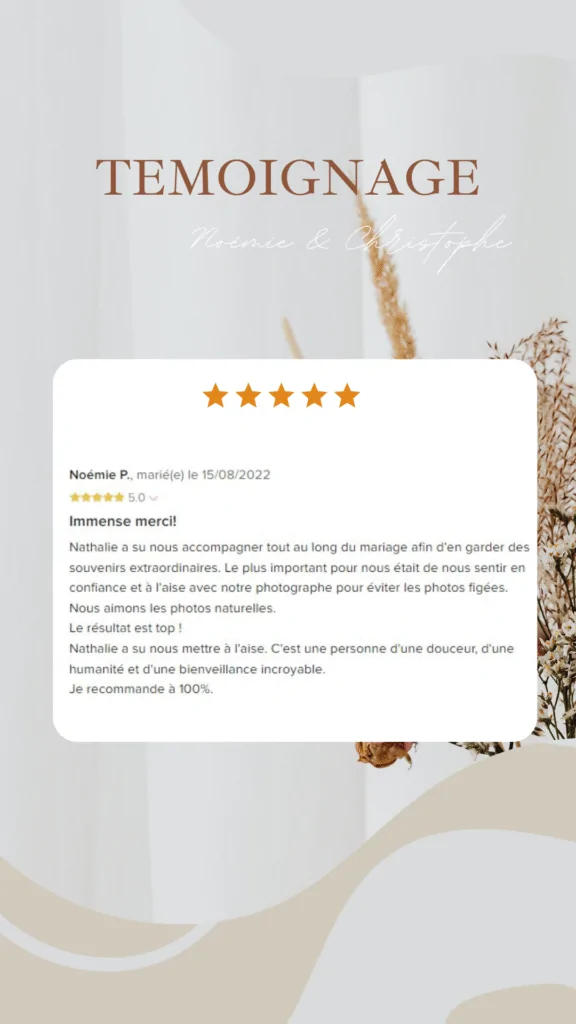 avis client photographe mariage